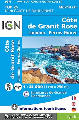 Mini carte randonnée Côte de granit Rose lannion - Perros-Guirec